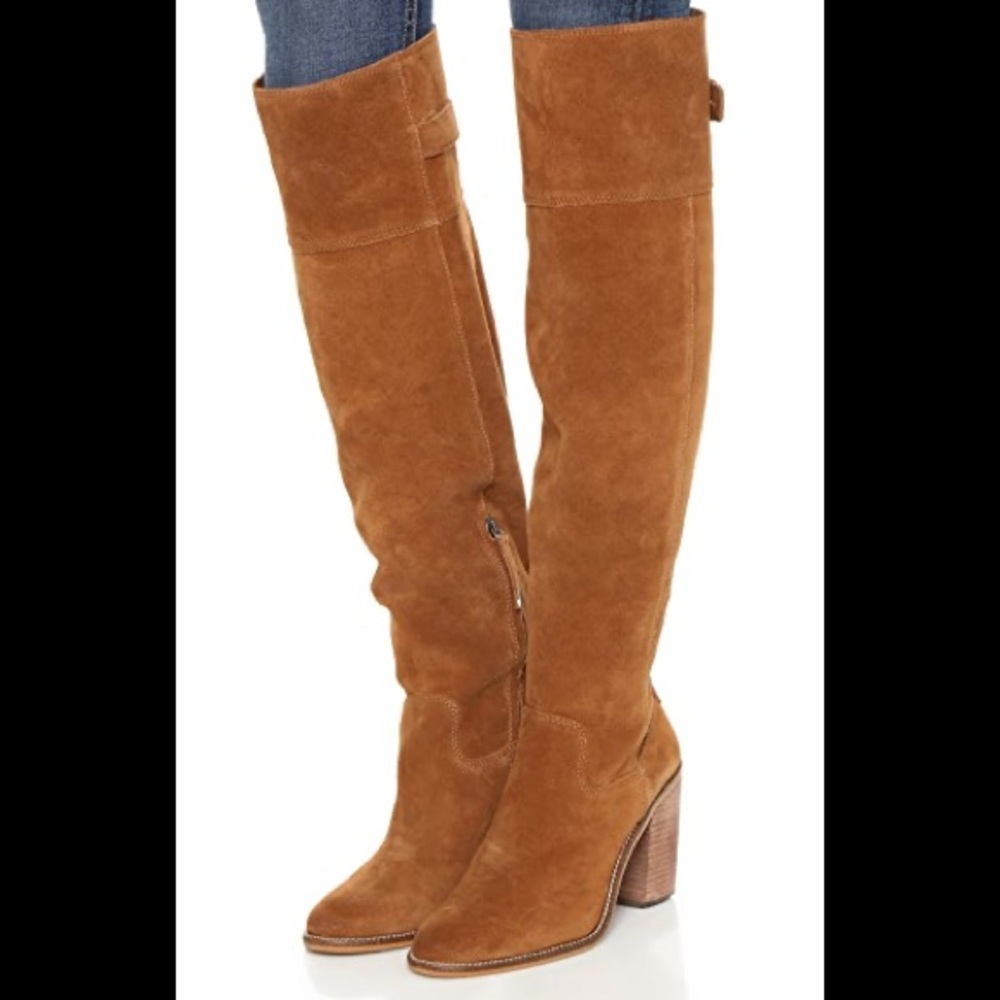 Dolce Vita Okana brown suede over the knee boot